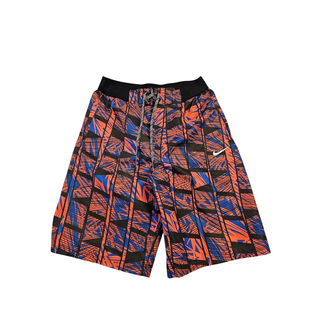 Nike‎ Mens Geometric Abstract Print Athletic Shorts Orange Blue Black Size M